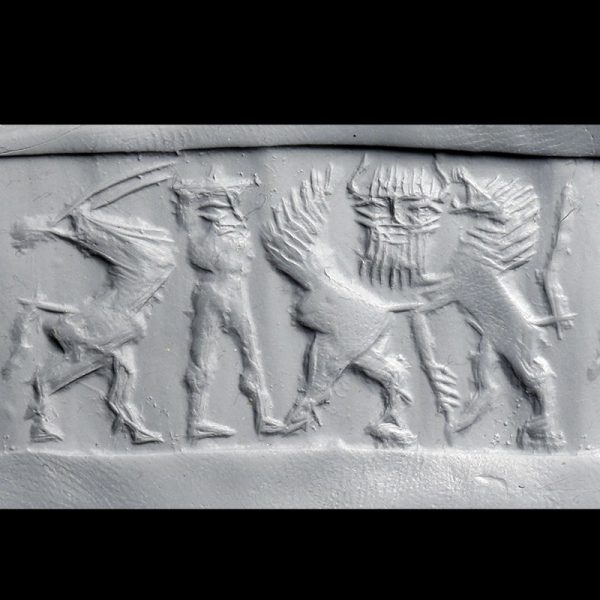 Akkadian Cylinder Seal With Contest Scene