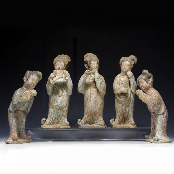 Miniature Tang Dynasty 'Fat Lady' Musicians & Dancers