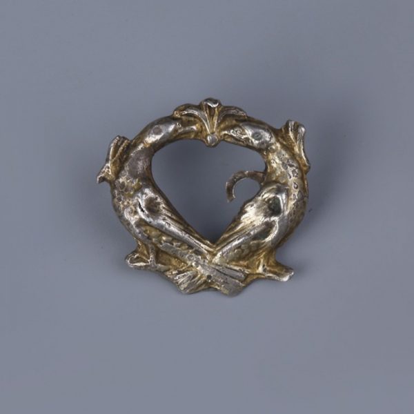 Norman Gilt Romanesque Buckle Brooch with Birds