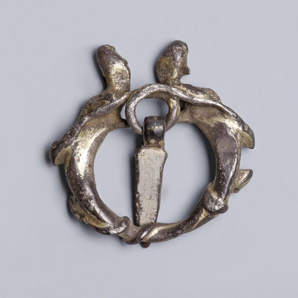 Norman Gilt Romanesque Buckle Brooch with Lizards