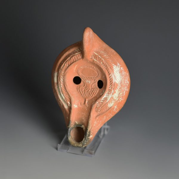 Roman Oil Lamp with Kantharos