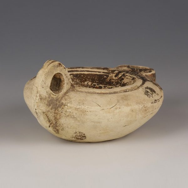 Signed Roman Oil Lamp with the Erymanthian Boar