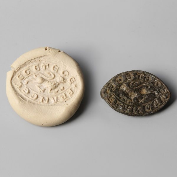 A Medieval Vesica Seal with Passant Leopard