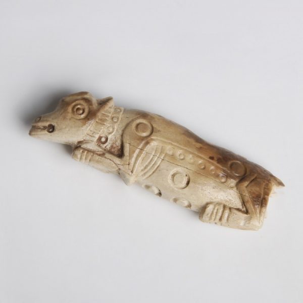 Roman Bone Knife Handle in the Shape of an Animal