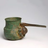 Luristan bronze spouted strainer vessel