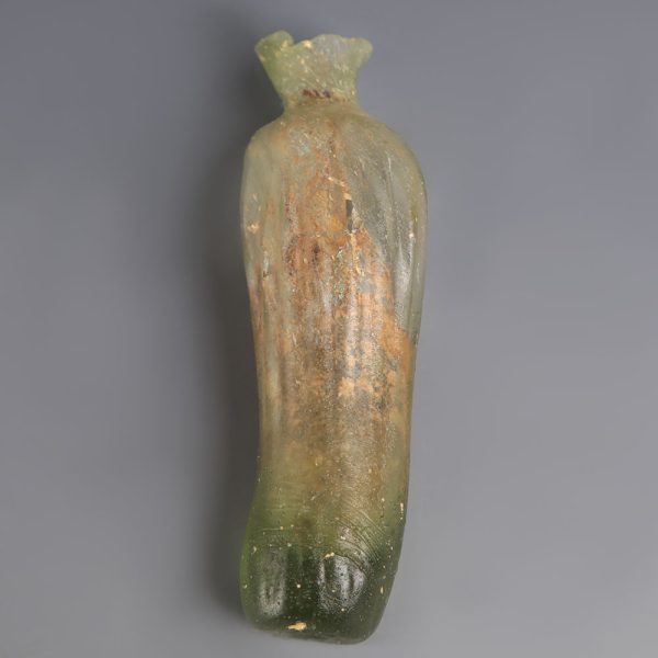 Roman Green Glass 'Date' Flask