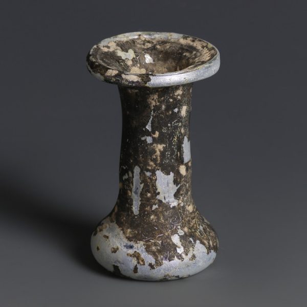 Roman Cast Glass 'Cotton Reel' Unguentarium