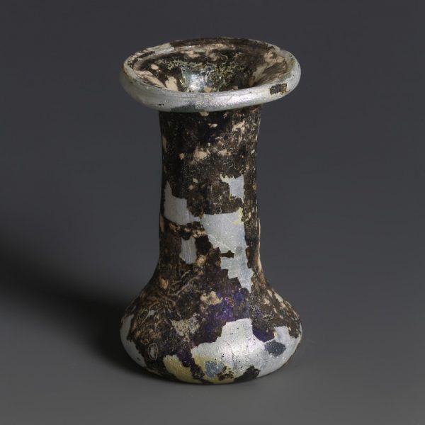 Roman Cast Glass 'Cotton Reel' Unguentarium