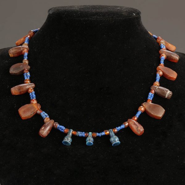 Egyptian Hardstone Necklace with Amulets