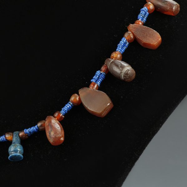 Egyptian Hardstone Necklace with Amulets