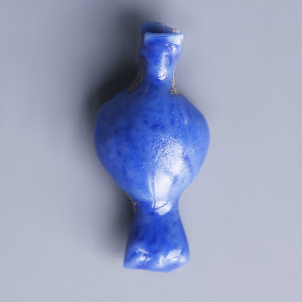 Egyptian Blue Glazed Flower Amulet