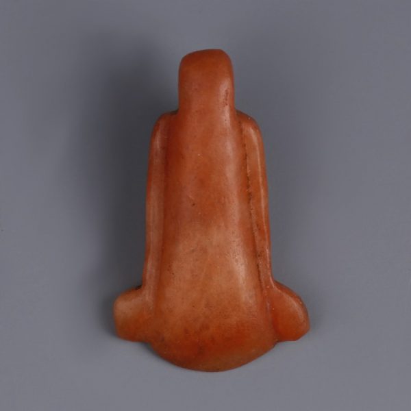 Ancient Egyptian Red Hardstone Lotus Amulet