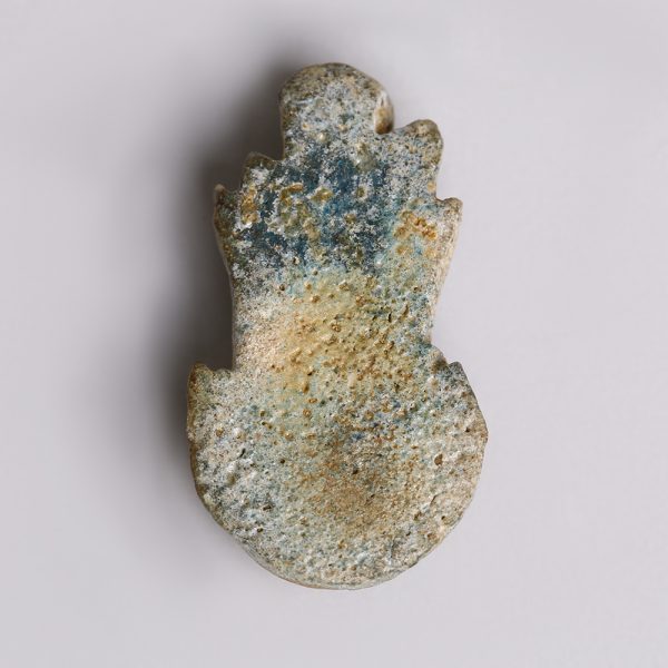 Egyptian Turquoise Faience Flask Amulet