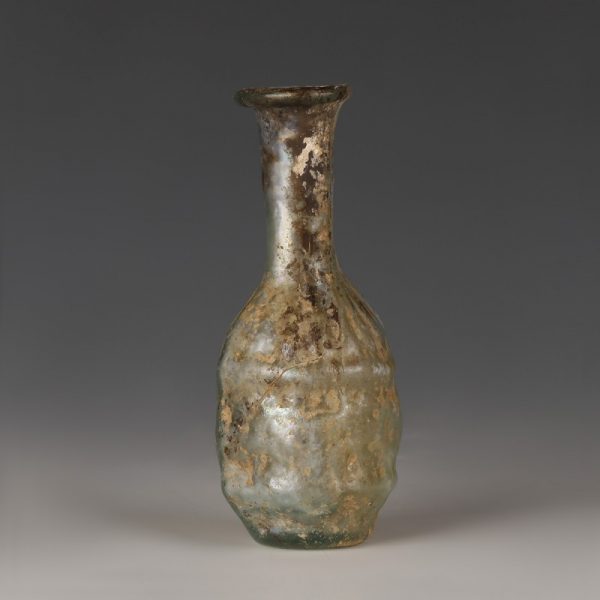 Roman Green Glass Grape Flask