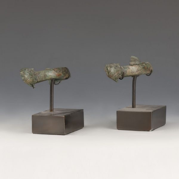 Greek Pair Of Bronze Handles