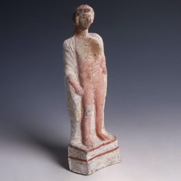 Greek Terracotta Statuette of a Young Man