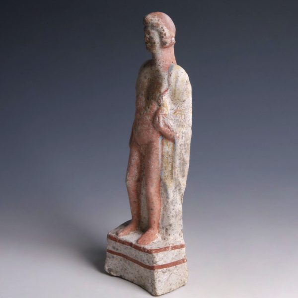 Greek Terracotta Statuette of a Young Man