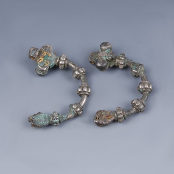 Pair of Greek Silver Brooches