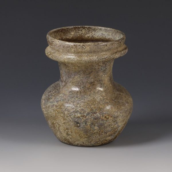 Roman Iridescent Round Glass Jar
