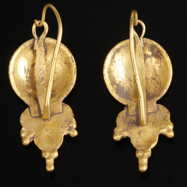 Roman Gold Earrings with Concentric Design