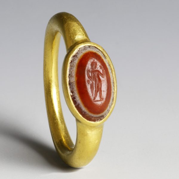 Roman Solid Gold Ring With Intaglio