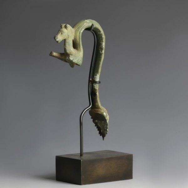 Superb Roman Handle of a Satyr and Horse