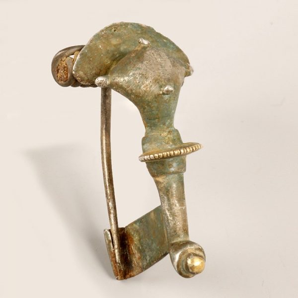 Roman Silver Gilded Trumpet Brooch