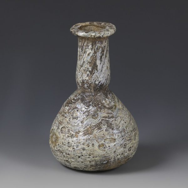 Roman Sand-Core Cast Glass Flask