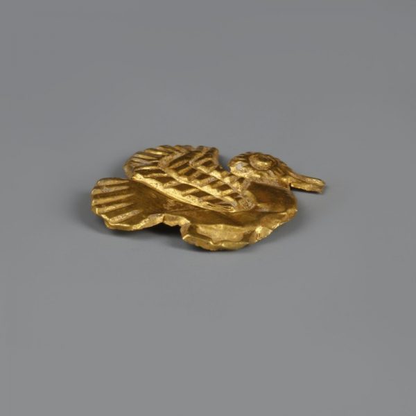 Scythian Gold Sitting Bird Appliqué