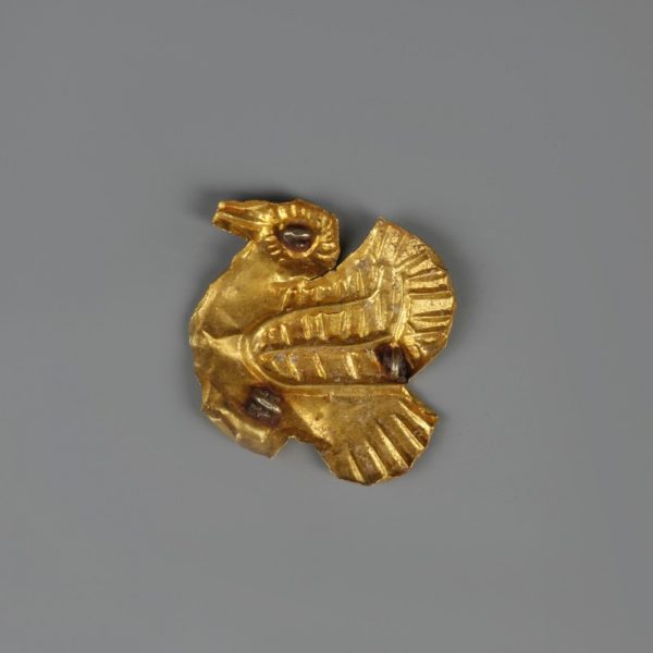 Scythian Gold Sitting Bird Appliqué