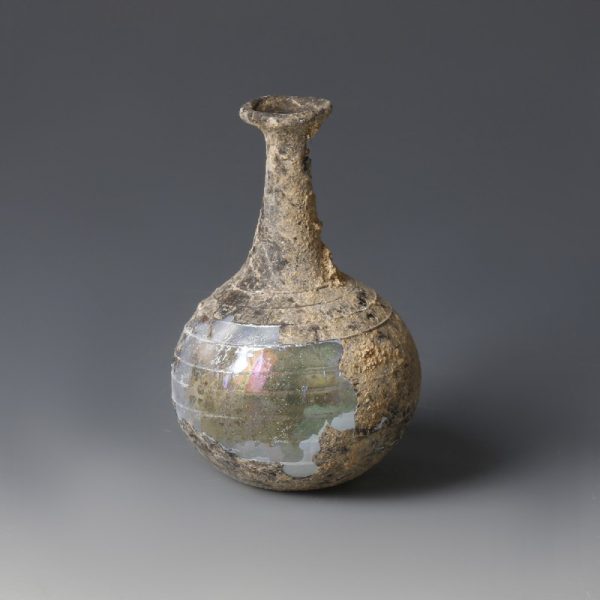Roman Iridescent Thread Decorated Flask