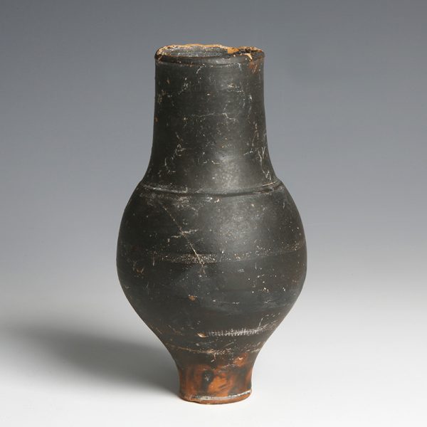 Unusual Greek Blackware Flask