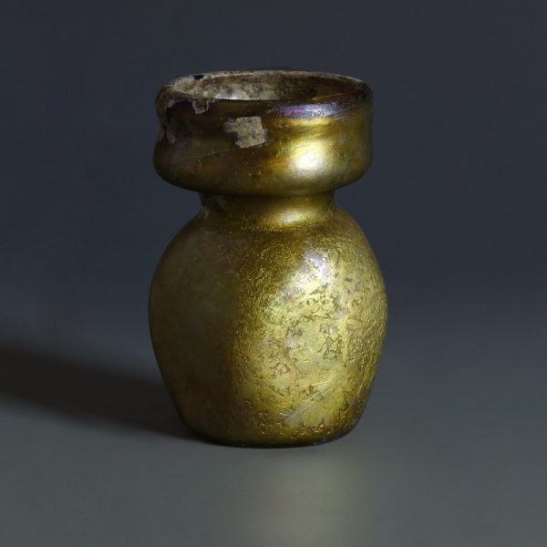 Roman Yellow Glass Collared Jar