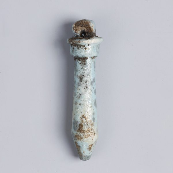 Egyptian Faience Wadj Sceptre Amulet