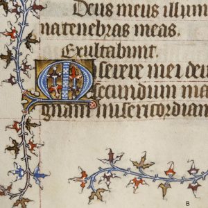 Medieval Book of Hours illuminated leaf