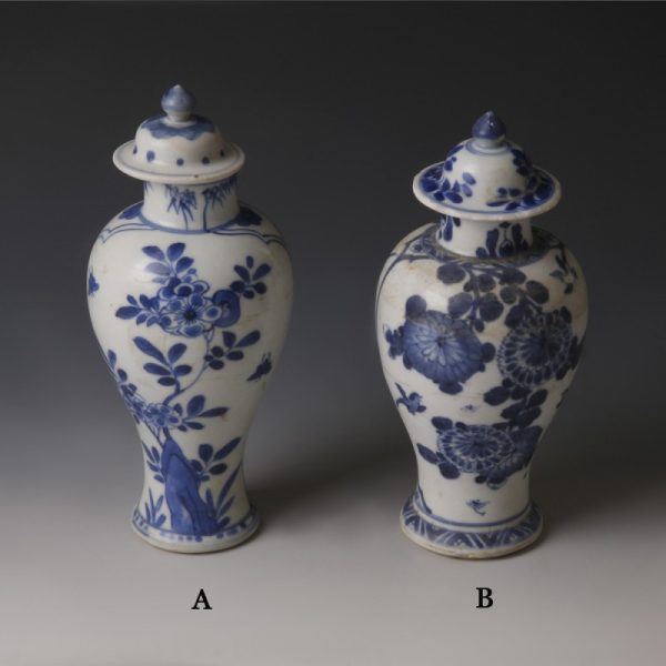 Chinese Kangxi Blue and White Export Ware Meiping Vases
