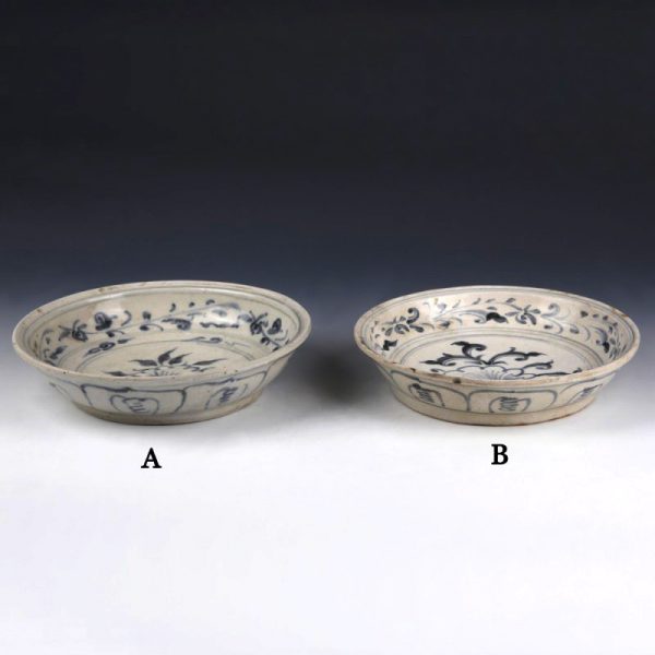 Hoi An Blue and White Dishes with Single Petal Peony Decoration