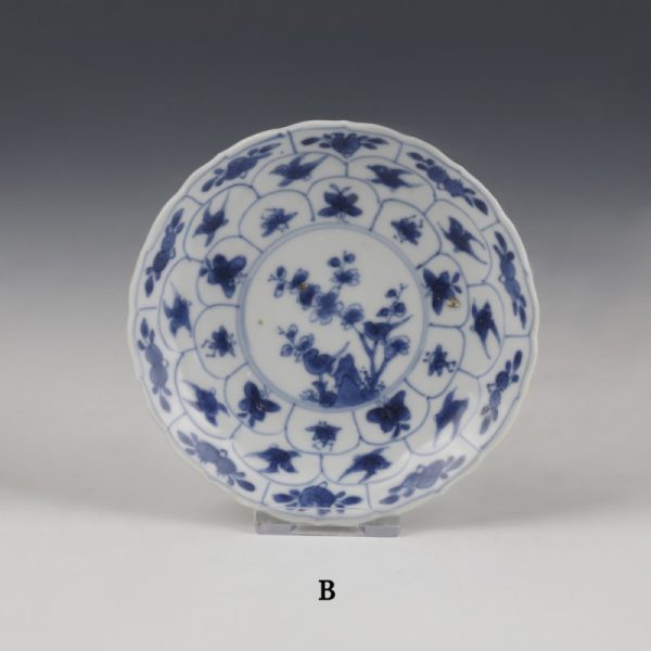 Kangxi Blue and White Export Ware Saucers with Decoration