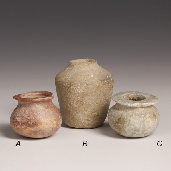 Provincial Egyptian Holy Land Stone Cosmetics Vessels