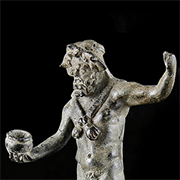 Luristan Bronze Repoussé Disc-Headed Pin with Master of Animals