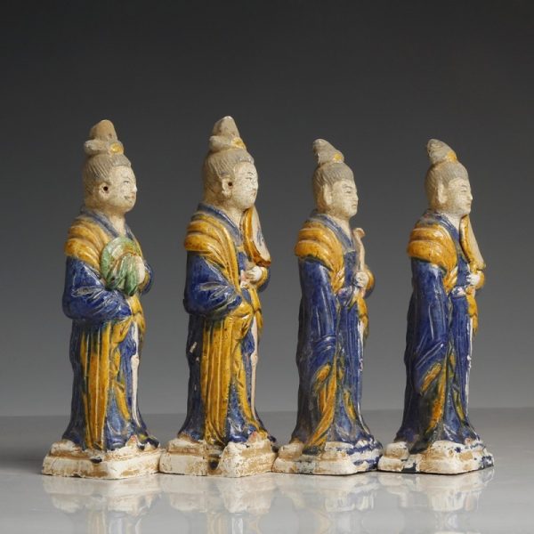 Ming Dynasty Blue-Glazed Processional Figures