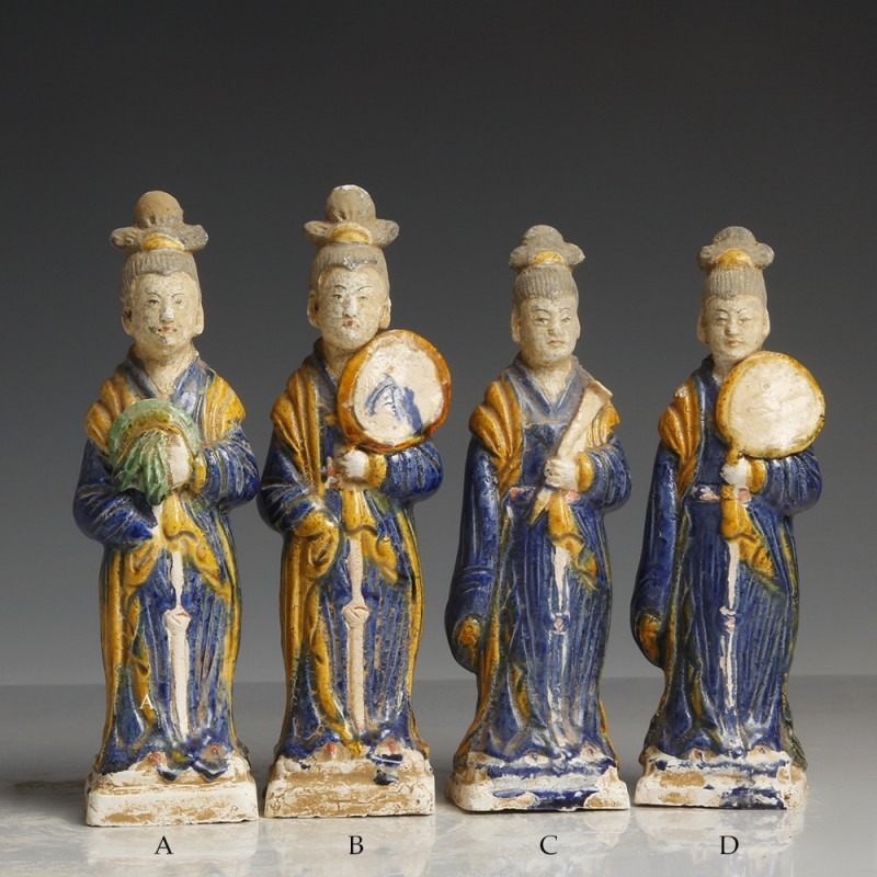 Ming Dynasty Blue-Glazed Processional Figures