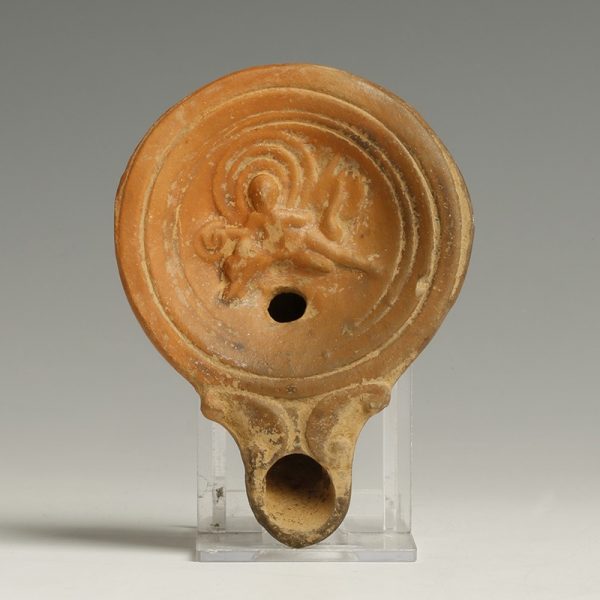 Roman Lamp with Boy on a Dolphin