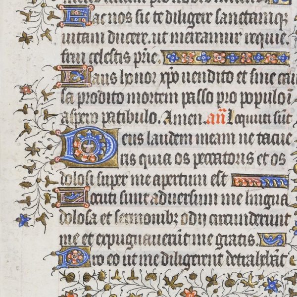 Opulently Decorated Book of Hours Manuscript