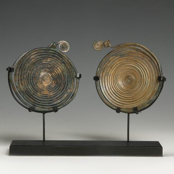 Pair of Bronze Age Spiral Pendants