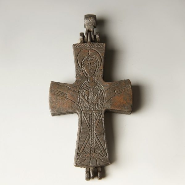 Byzantine Enkolpion Cross with Mary & Child