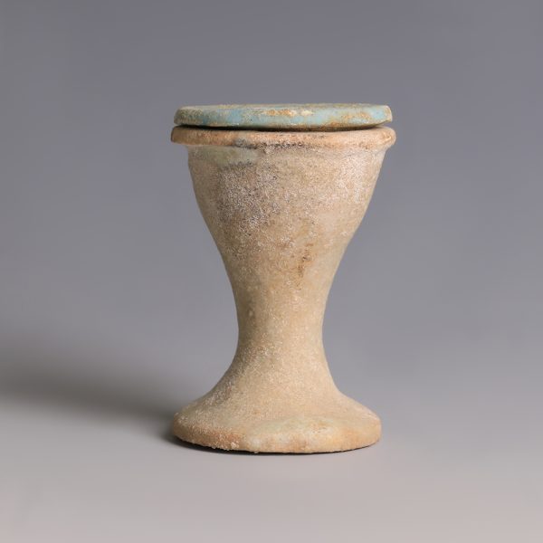 Egyptian Faience Lidded Offering Cup