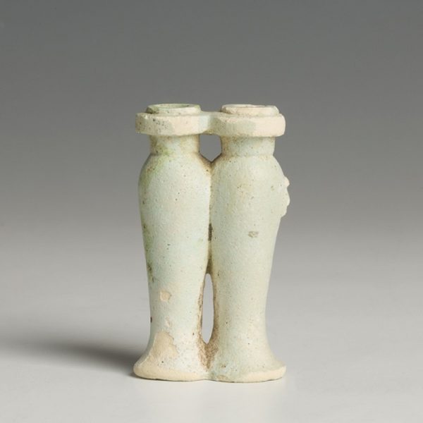 Egyptian Double Chambered Model Libation (Hes) Vase