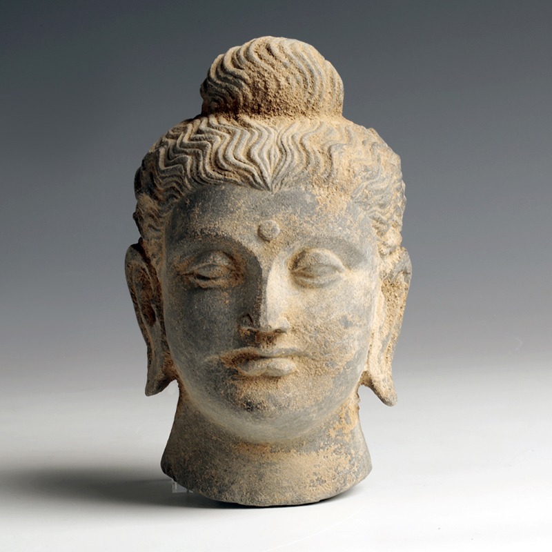 gandhara buddha stone head statue