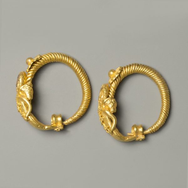 Hellenistic Gold Eros Earrings